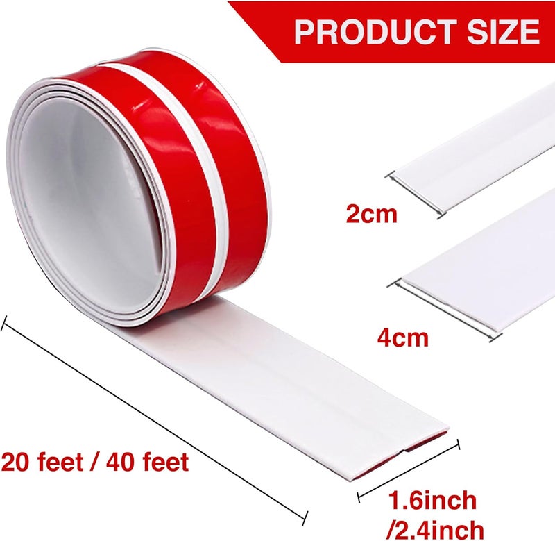 ROUIXSEN White Wall Ceiling Molding Trim 2.4 Inch x 20 Feet, Corner Protector Edge Guard Peel and Stick Wall Trim Moulding Corner Molding Trim Caulk Strip, Self Adhesive Trim for Wall Edge, Ceiling, Countertop - Image 5